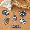 12Pcs 6 Styles Halloween Acrylic Pendants SACR-CJ0001-21-6