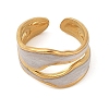 304 Stainless Steel Enamel Cuff Rings for Women RJEW-G324-03G-2