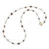Round Synthetic Non-Magnetic Hematite & Quartz Crystal & Natural Tiger Eye and Glass Twisted Bugle Beaded Necklaces NJEW-JN05726-1