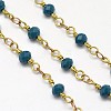 Handmade Faceted Glass Rondelle Beads Chains for Necklaces Bracelets Making CHC-L023-10-1