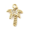 Brass Micro Pave Clear Cubic Zirconia Charms KK-B130-02G-02-1