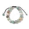 10mm Round Natural Flower Amazonite Braided Bead Bracelets BJEW-C067-01C-23-2