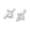 Brass Clear Cubic Zirconia Connector Charms LS-KK-Z094-10P-2