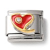 Rectangle 304 Stainless Steel Enamel Connector Charms with Crystal Rhinestone STAS-Q250-04P-2