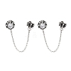 Halloween Spider 316 Surgical Stainless Steel Pave Clear Cubic Zirconia Dangle Chains Stud Earrings EJEW-Z050-62AS-1