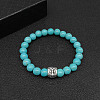 Synthetic Turquoise Stretch Bracelets for Women Men IS4293-6-1