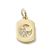 Moon Theme Brass Micro Pave Clear Cubic Zirconia Charms KK-H475-57G-10-1