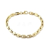 304 Stainless Steel Lock Link Chain Bracelets for Women Men BJEW-F488-03G-2