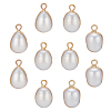 10Pcs Electroplate Natural Baroque Pearl Keshi Pearl Pendants PEAR-ME0001-01-1