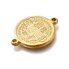 304 Stainless Steel Saint Benedict Medal Cross Connector Charms STAS-C119-12G-2