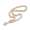 Brass Full Clear Cubic Zirconia Heart Pendant Necklaces for Women NJEW-M079-01E-3