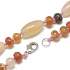 Natural Carnelian Beaded Necklaces NJEW-S388-18-2