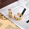 Rack Plating Brass Micro Pave Clear Cubic Zirconia Cuff Earrings for Women EJEW-C125-24F-G-3