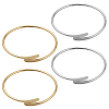 4Pcs 2 Colors Alloy Plain Bangles for Women BJEW-GO0001-04-1