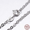 Anti-Tarnish Rhodium Plated 925 Sterling Silver Cable Chains Necklaces NJEW-M157-30C-18-1