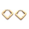 304 Stainless Steel Rhombus Huggie Hoop Earrings STAS-H156-08G-1