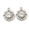 Brass Micro Pave Clear Cubic Zirconia Charms KK-Z057-04P-1