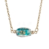 2Pcs 2 Colors Handmade Gold Sand Lampwork Oval Pendant 304 Stainless Steel Cable Chain Necklaces NJEW-JN05375-4