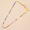 Bohemian Glass Seed Beads & Imitation Pearl Beaded Necklaces for Women JZ7390-1-1