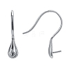 Rhodium Plated 925 Sterling Silver Earring Hooks STER-E041-14P-2