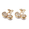 Brass Micro Pave Clear Cubic Zirconia Charms KK-S359-098-RS-3