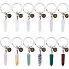 CHGCRAFT 12Pcs Mixed Gemstone Keychain KEYC-CA0001-31-1