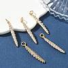 SHEGRACE Brass Micro Pave Cubic Zirconia Pendants XGRQ3D897-502G-4