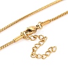 304 Stainless Steel Round Snake Chain Necklaces for Women NJEW-G140-06C-G-3