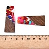 Opaque Resin & Walnut Wood Pendants RESI-T058-04H-4