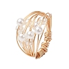 Copper Wire Wrapped Finger Rings RJEW-JR00684-1