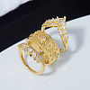 3Pcs Brass Micro Pave Clear Cubic Zirconia Finger Rings for Women FS-WGDAF26-03-3