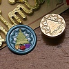 Christmas Series Wax Seal Brass Stamp Head AJEW-M037-01G-07-1