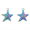 Ion Plating(IP) 201 Stainless Steel Pendants STAS-N098-230M-3