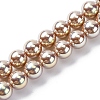 UV Plating Pearlized Glass Pearl Beads Strands GLAA-F128-01B-T15-1