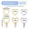8Pcs 3 Styles 304 Stainless Steel Keychain Clasps STAS-TA0004-78-4