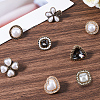 8Pcs 8 Styles Alloy & Glass & ABS Plastic Imitation Pearl Shoe Buckle Clips AJEW-CP0006-84-7