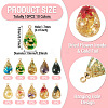 10Pcs 10 Colors Transparent Resin Pendants RESI-TA0004-84-4