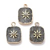 PVD Vacuum Plating 304 Stainless Steel Pave Natural African Turquoise(Jasper) Sun Pendants STAS-R130-73G-1