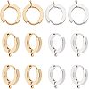 Unicraftale 12Pcs 2 Colors 201 Stainless Steel Huggie Hoop Earrings Findings STAS-UN0028-58-1