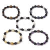 Natural & Synthetic Mixed Gemstone Beads Bracelets BJEW-JB11322-2