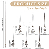 6Pcs Alloy Charms Ceiling Fan Pull Chain Extenders HJEW-LP00019-2