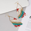 Glass Seed Bead Dangle Earrings FS-WGEE6BC-04-1