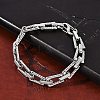 304 Stainless Steel Trapezoid Link Chain Bracelets for Women Men BJEW-F488-46P-2