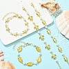 4Pcs 304 Stainless Steel & Shell Pearl Link Chains Bracelets for Women BJEW-JB13815-1
