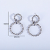 Twisted Double Circle Brass Stud Earrings YE9789-3