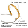 5.7MM 304 Stainless Steel Wave Textured Open Cuff Bangles for Women OV6378-6