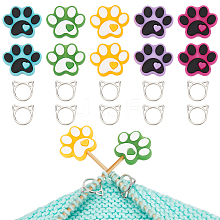 GOMAKERER Dog Paw Print Food Grade Eco-Friendly Silicone Beads DIY-GO0001-89