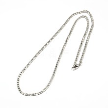 304 Stainless Steel Curb Chain/Twisted Chain Necklace Making STAS-A028-N108P