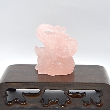 Natural Rose Quartz Carved Healing Elephant Figurines PW-WG51883-01