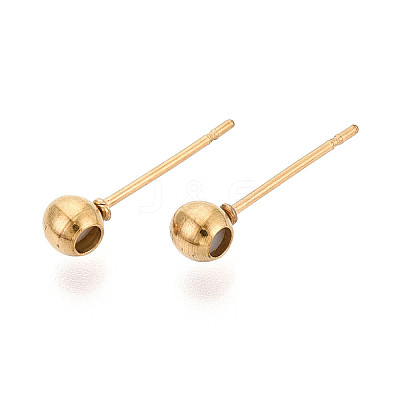 304 Stainless Steel Stud Earring Findings STAS-F329-01A-G-1